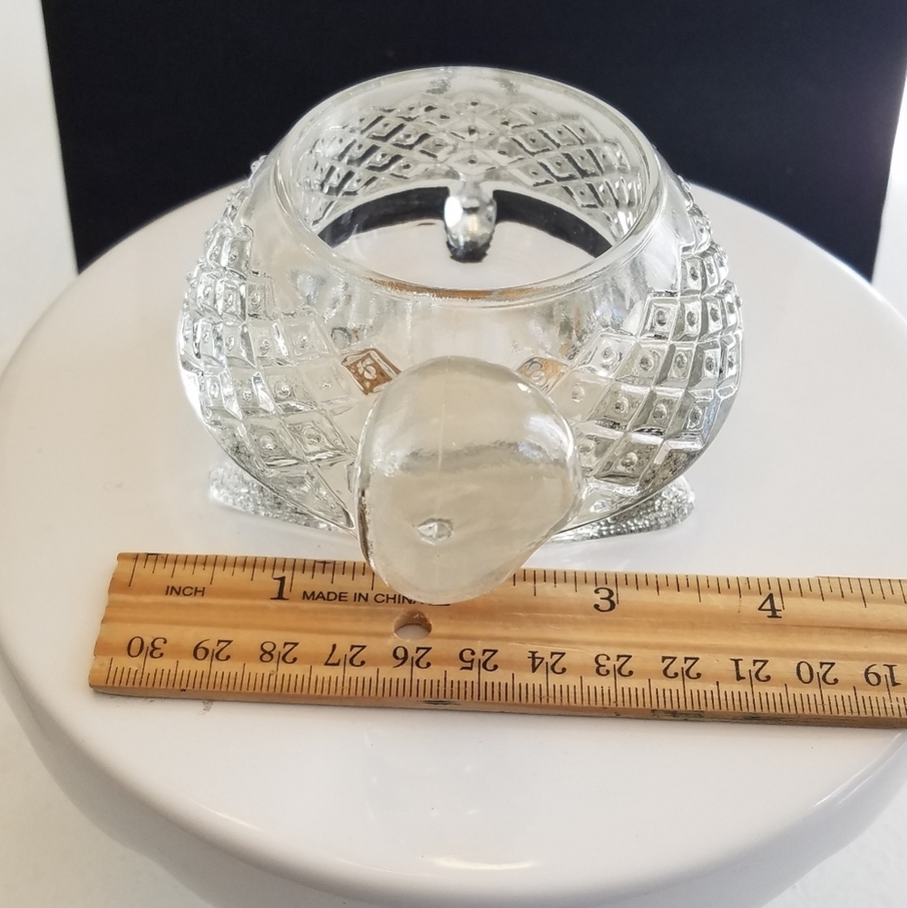 Vintage Crystal Clear Glass Avon Turtle Votive Tealight Candle Holder - Picture 8 of 10